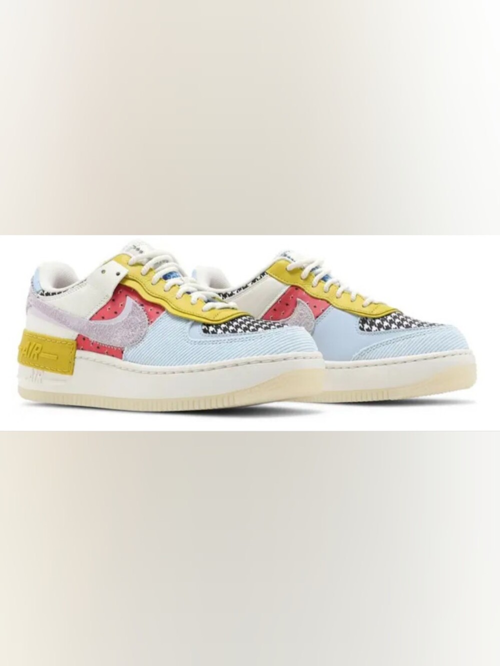 Nike Wmns Air Force 1 Shadow 'Patchwork' Sneakers Size 8.5 NWOT MSRP $140